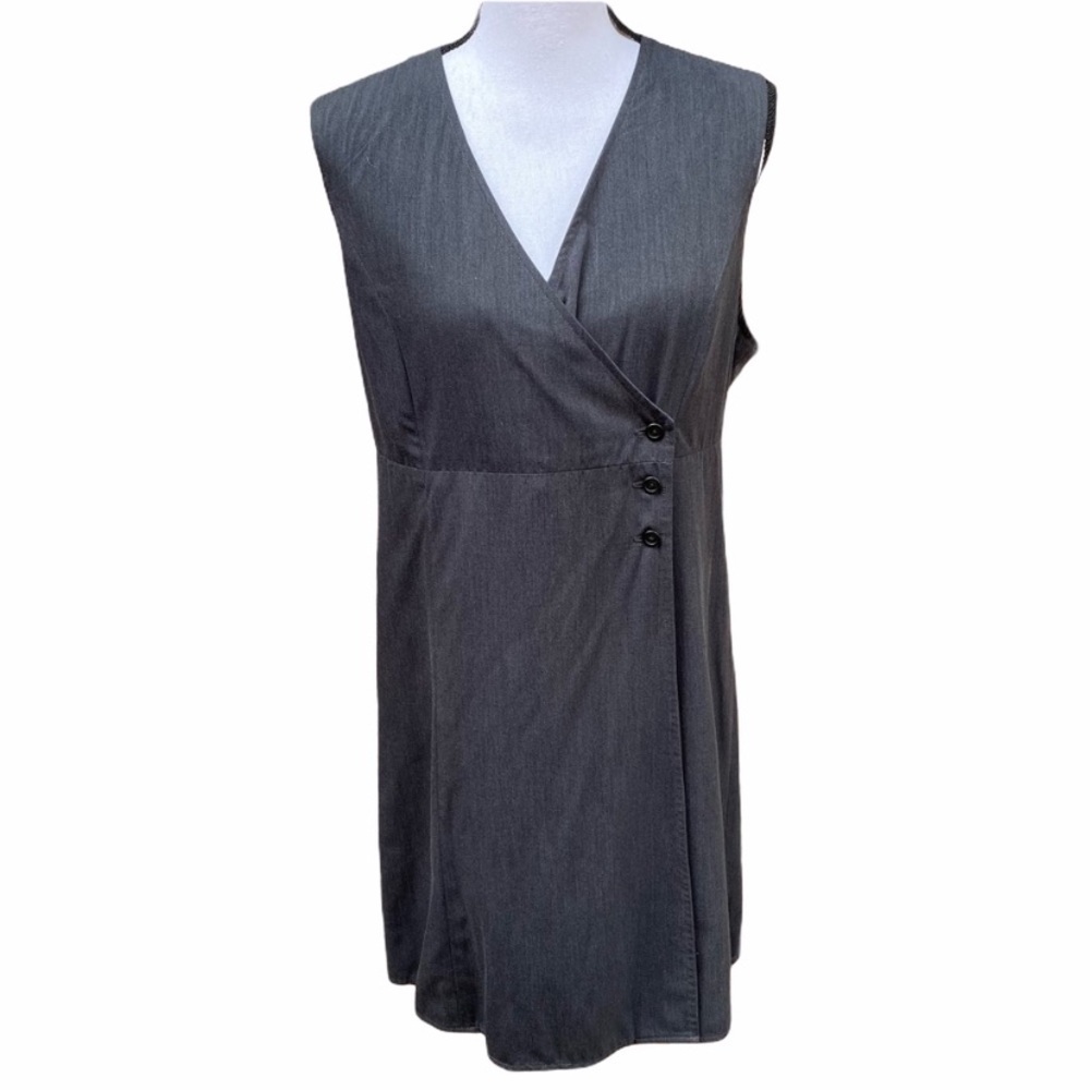 Gap Faux Button Wrap Gray Dress